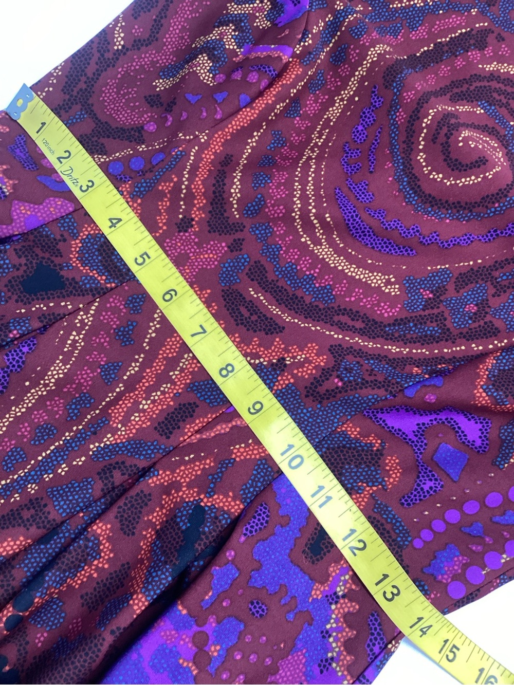 Donna Morgan Red & Purple Paisley Fit-and-Flare Dress - Picture 8 of 9